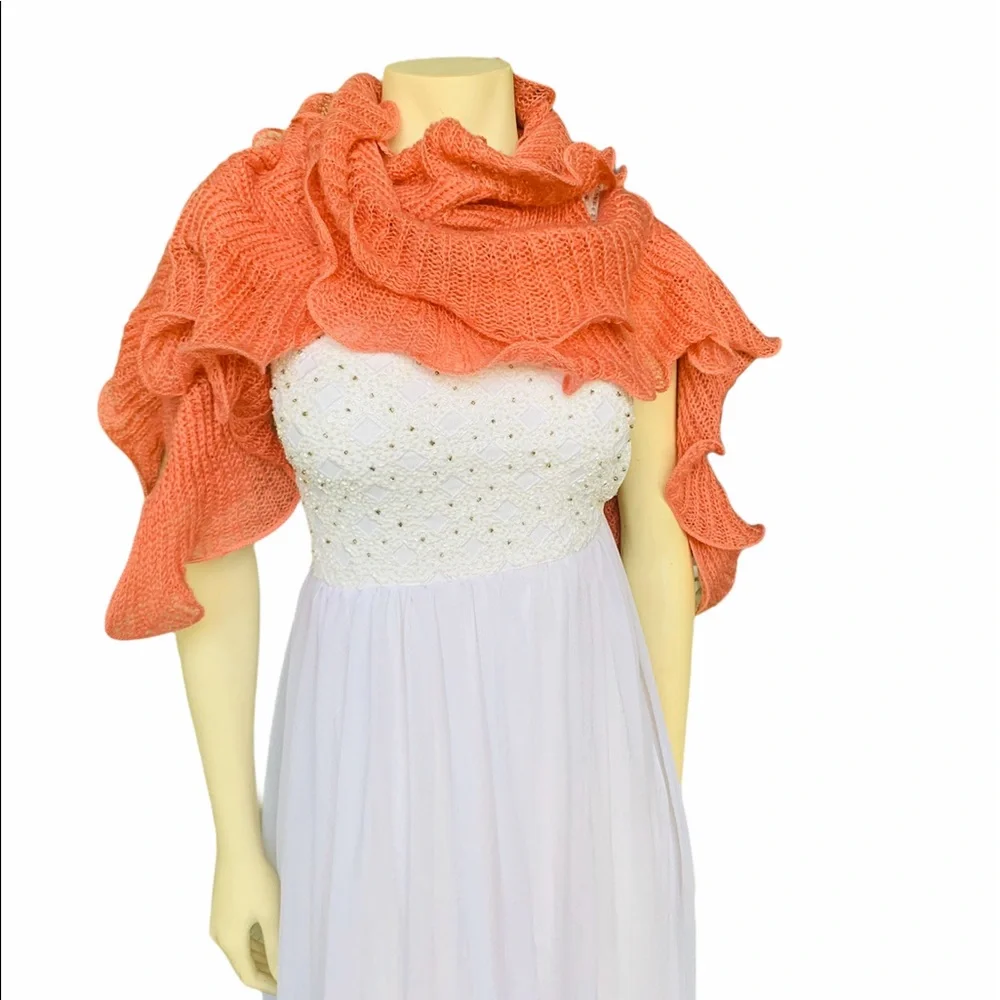 Women’s Orange Ruffle Scarf